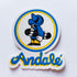 Andale Bearings Skateboard Sticker - "Pushing Skater" (small) - SkateboardStickers.com