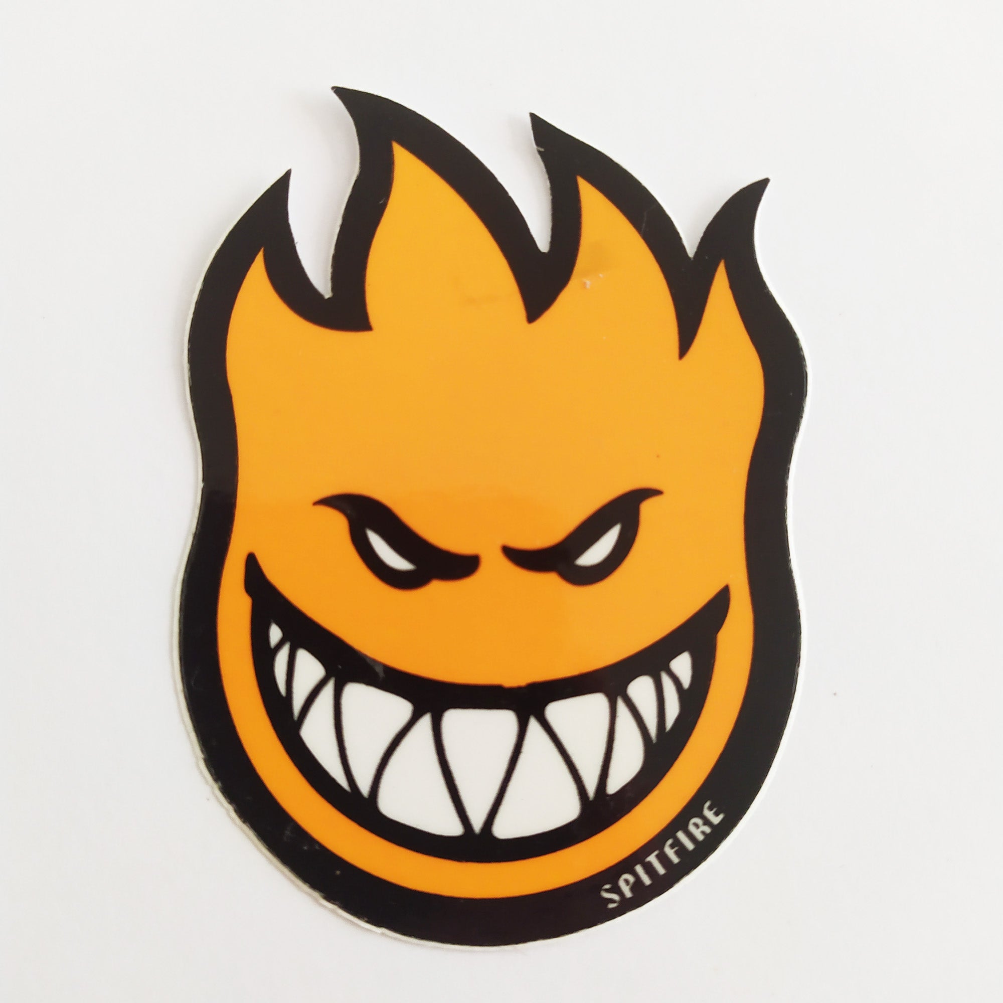 Spitfire Wheels - Bighead Orange Skateboard Sticker - SkateboardStickers.com
