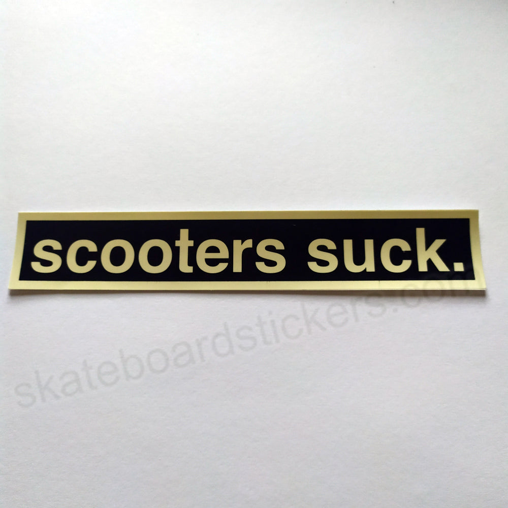 Enjoi Skateboard Sticker "Scooters Suck" - SkateboardStickers.com