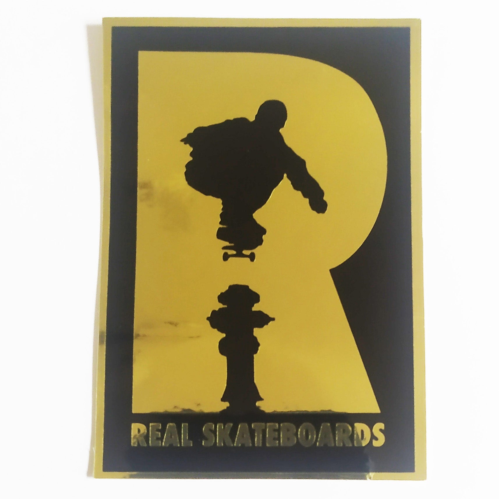 Real Skateboards Logo Foil Sticker - Black/Gold