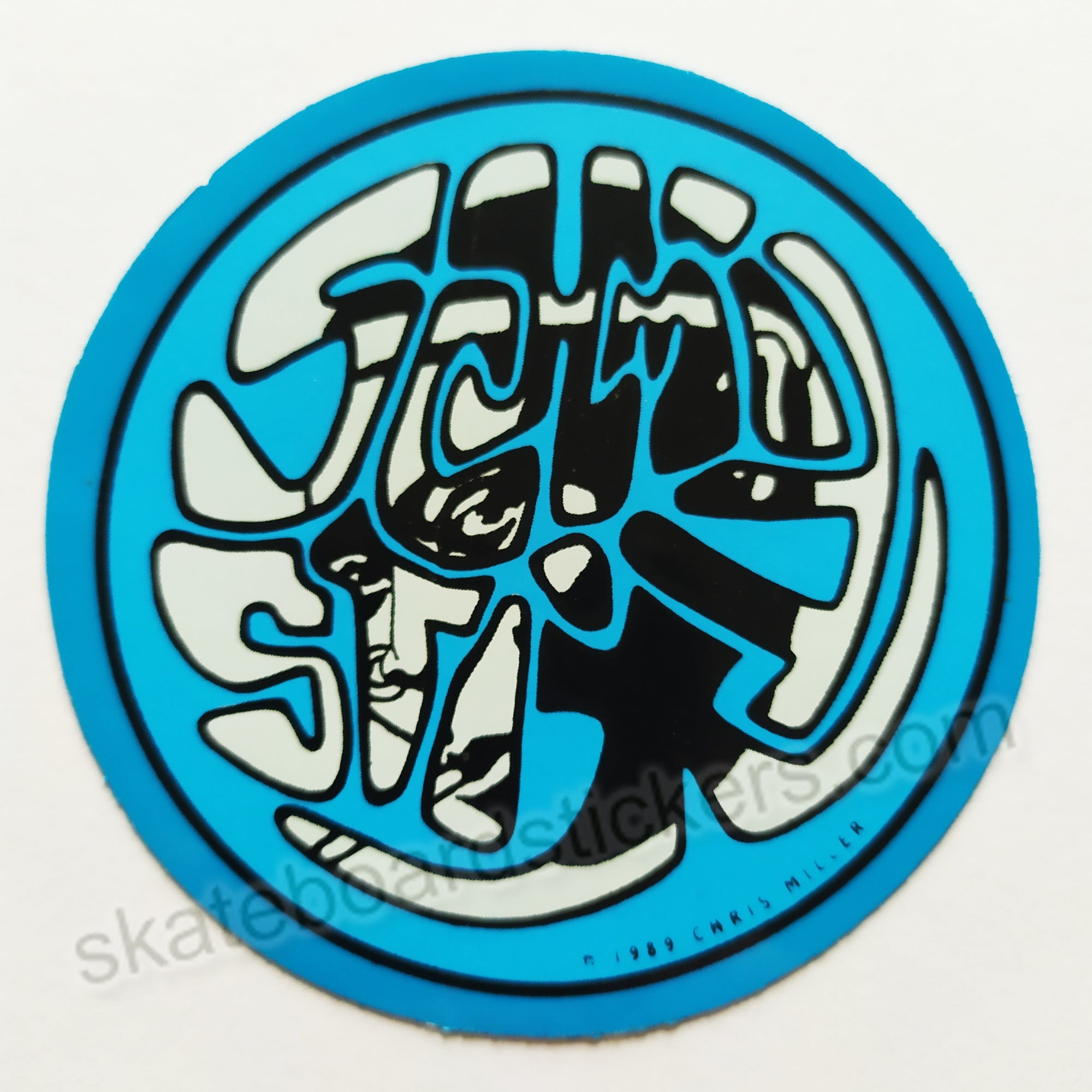 Schmitt Stix - Silly Stix Skateboard Sticker - blue