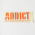 Addict Skateboard Sticker Orange Logo - 17cm across approx - SkateboardStickers.com