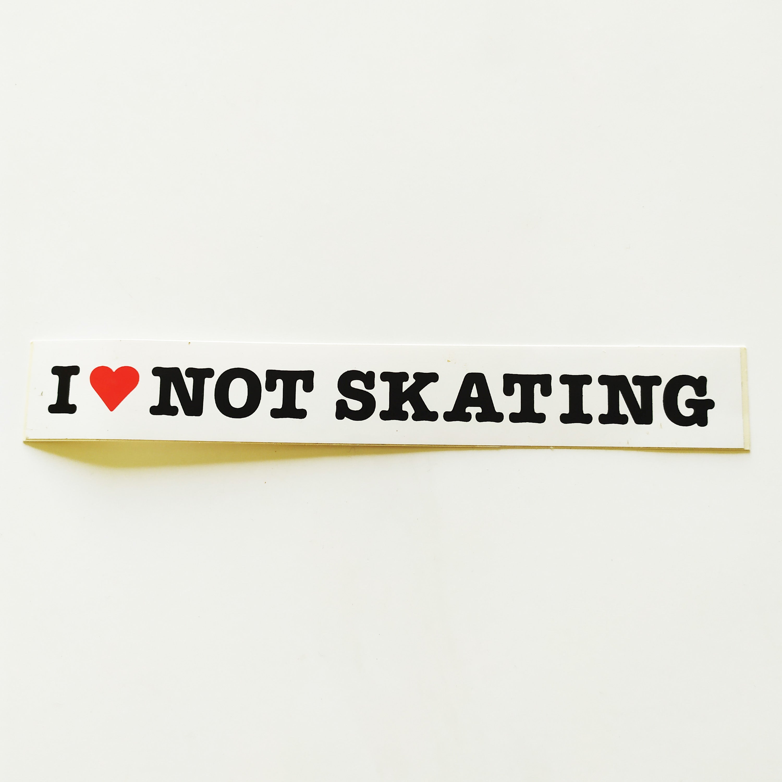 I Love Not Skating Skateboard Sticker  - 14cm across approx - SkateboardStickers.com
