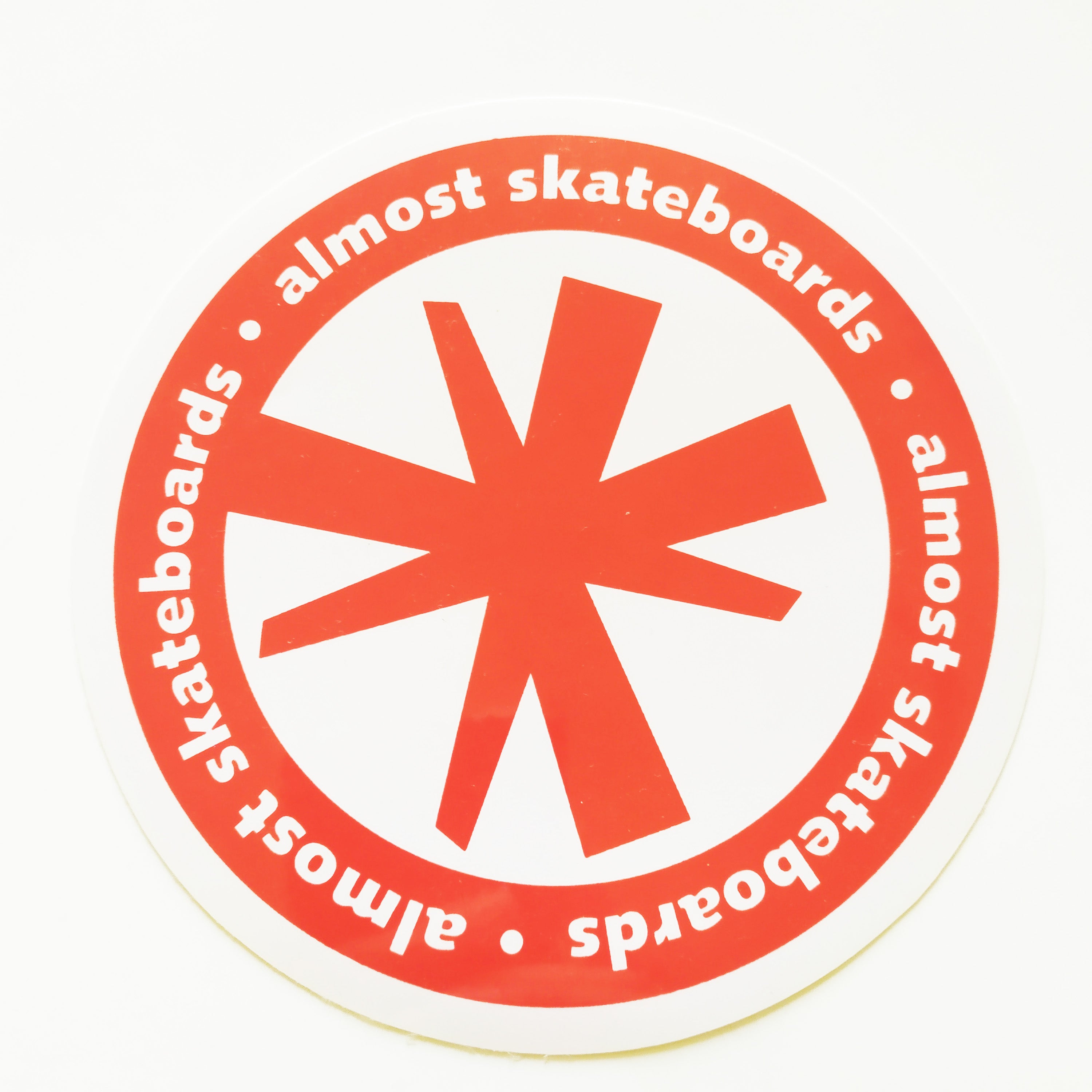 Almost Skateboard Sticker - Red Logo - 14cm across approx - SkateboardStickers.com