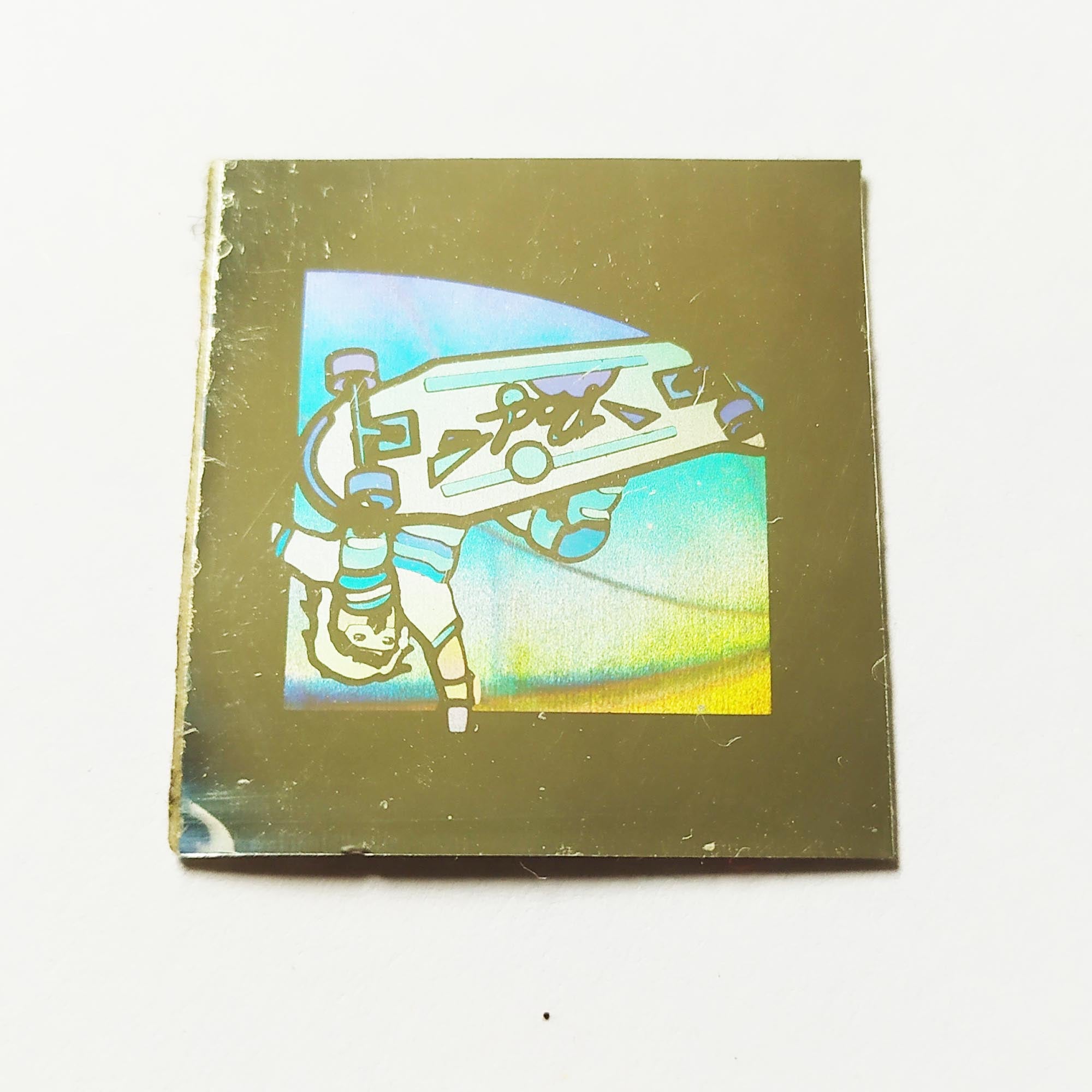 80s Shiny Silver Reflective Old School Sticker - SkateboardStickers.com