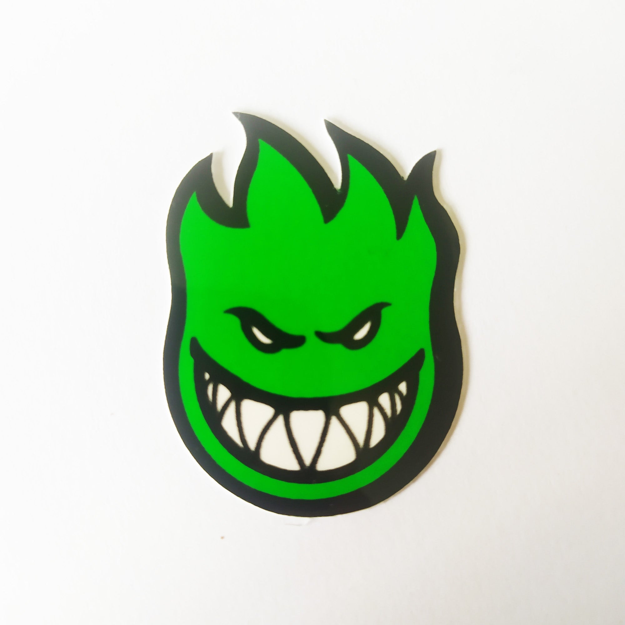 Spitfire Wheels Skateboard Sticker - Mini Fireball Bighead Green - SkateboardStickers.com