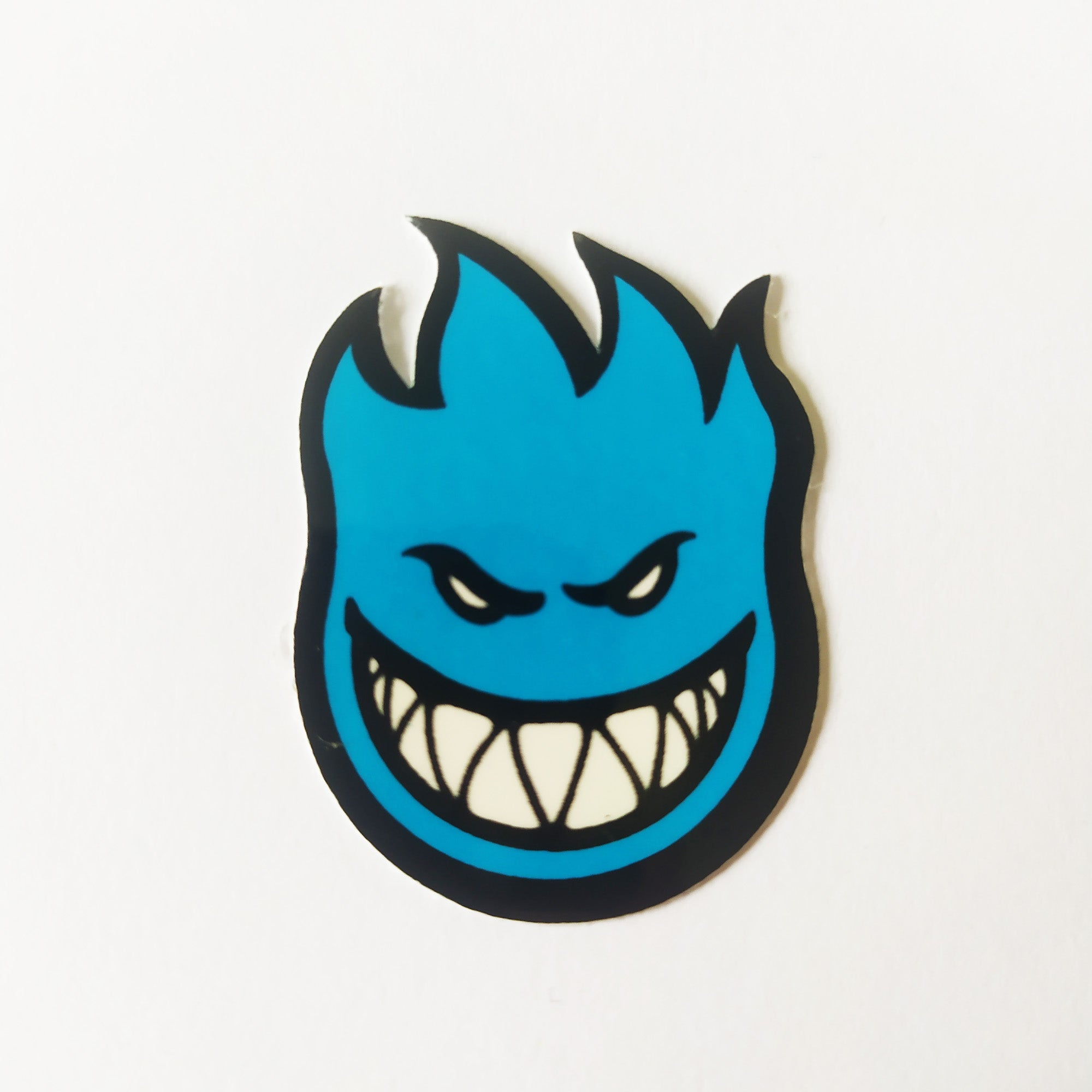 Spitfire Wheels Skateboard Sticker - Mini Fireball Bighead Blue - SkateboardStickers.com