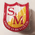 S&M Die Cut Red/Yellow Classic Shield - 6 cm - 100 Pack - SkateboardStickers.com