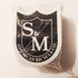 S&M Die Cut Black Classic Shield - 6 cm - 100 Pack - SkateboardStickers.com
