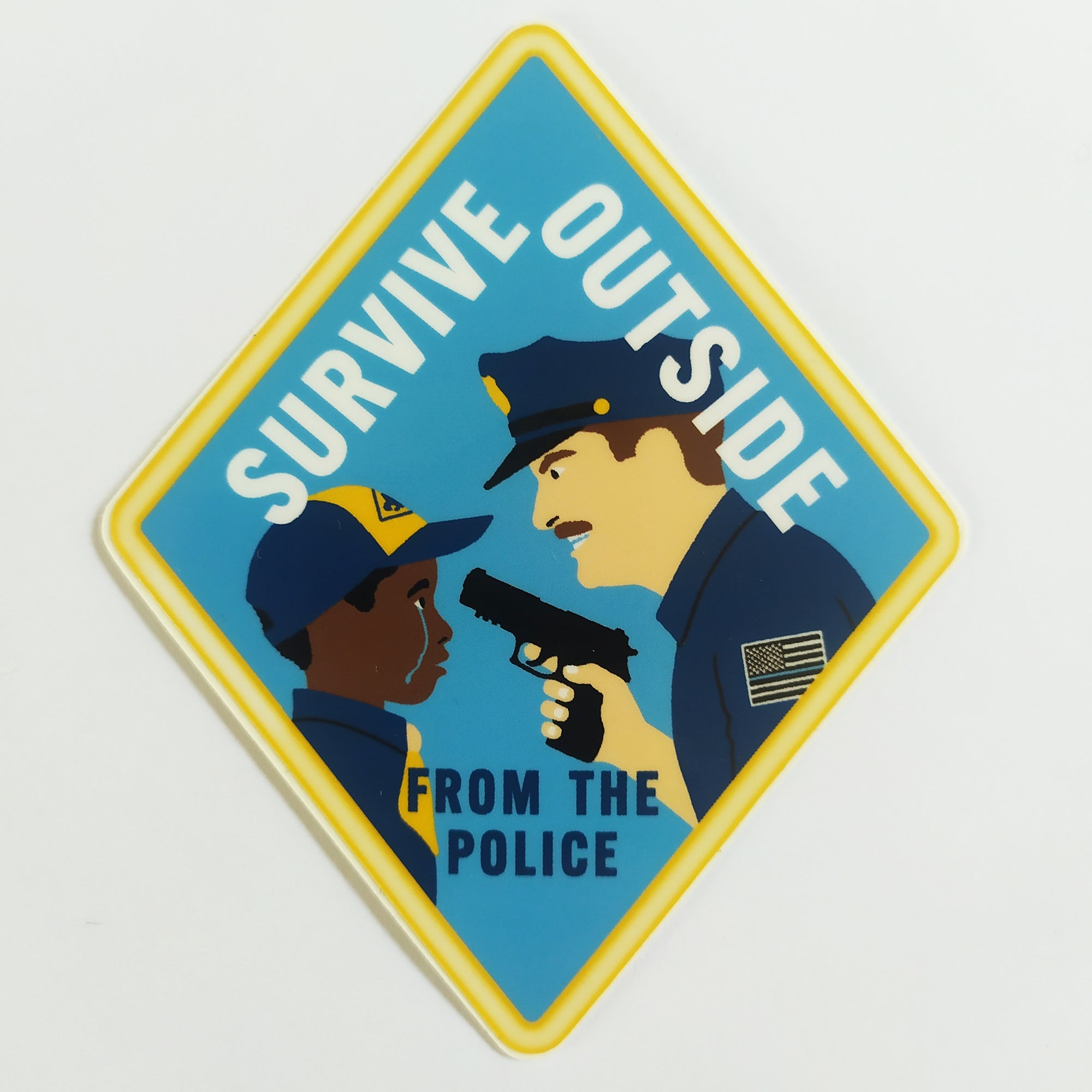 StrangeLove Skate Sticker - "Survive Outside From The Police"