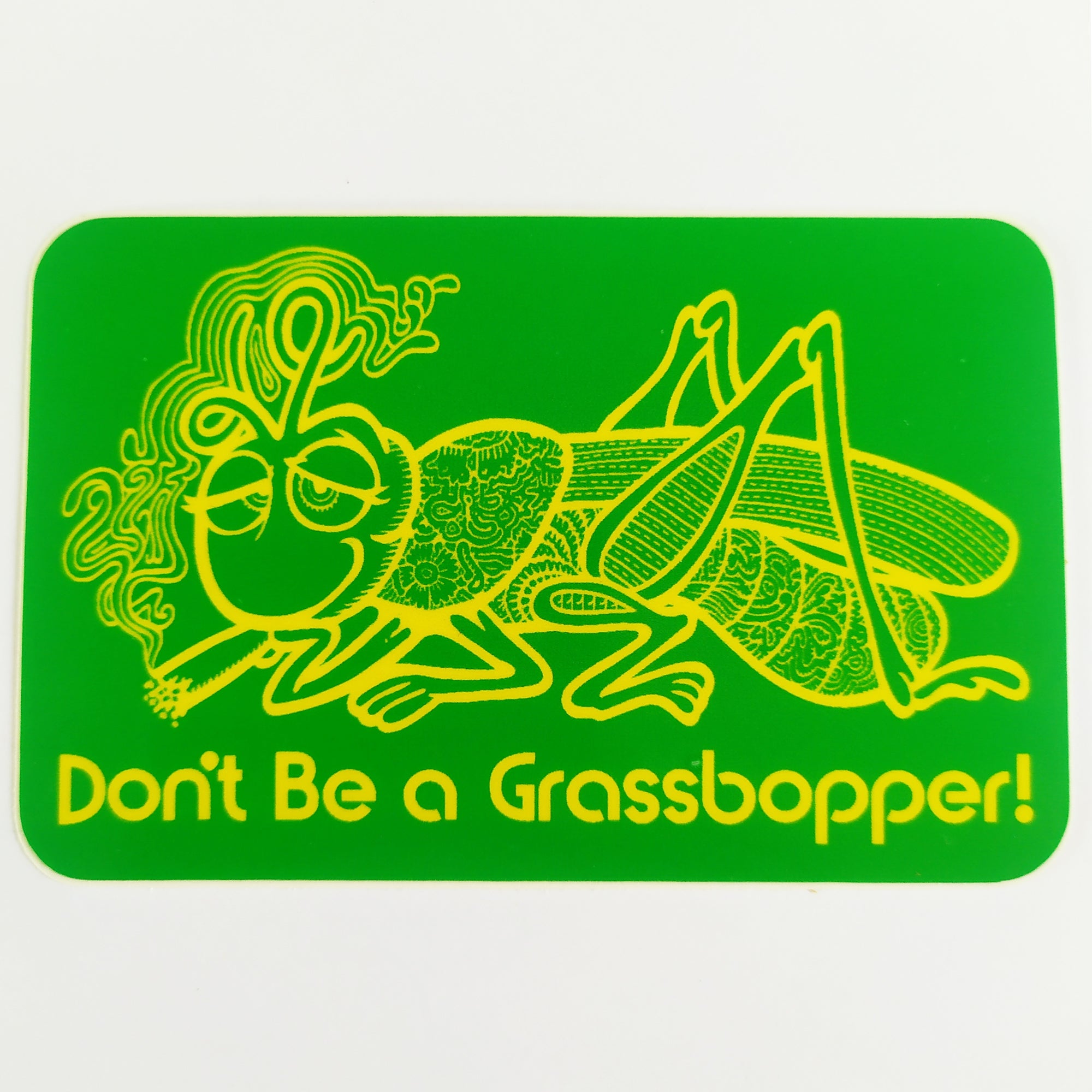 StrangeLove Skate Sticker - "Don't Be a Grasshopper!" Green