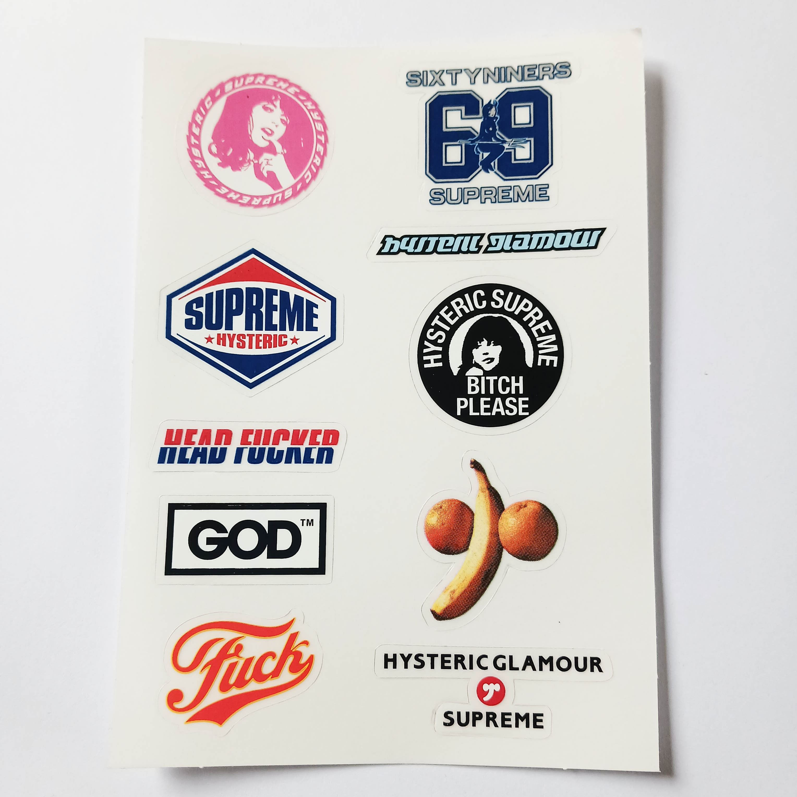 Supreme X Histeric Glamour Skateboard Sticker - SkateboardStickers.com