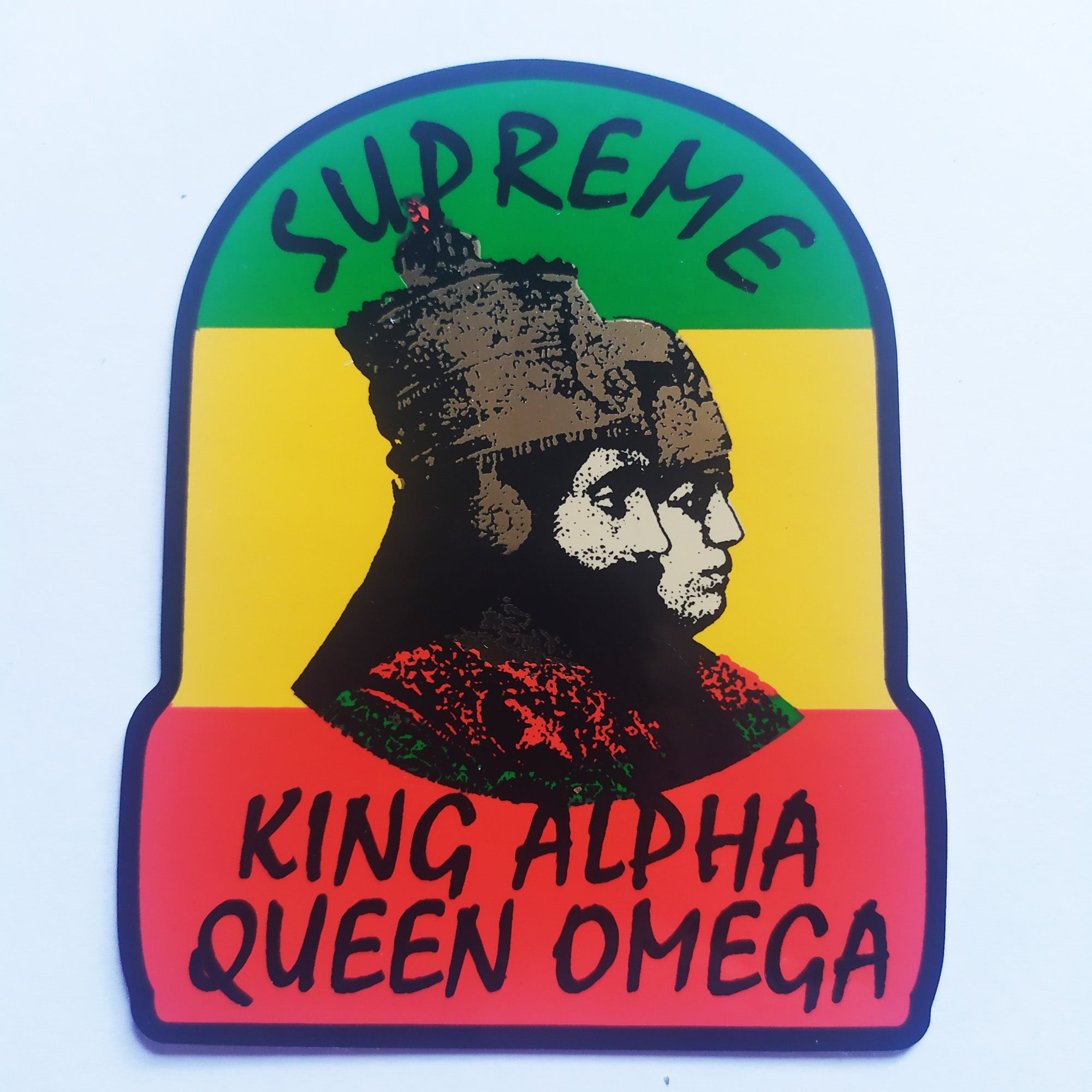 Supreme - King Alpha and Queen Omega - Skate Sticker - SkateboardStickers.com