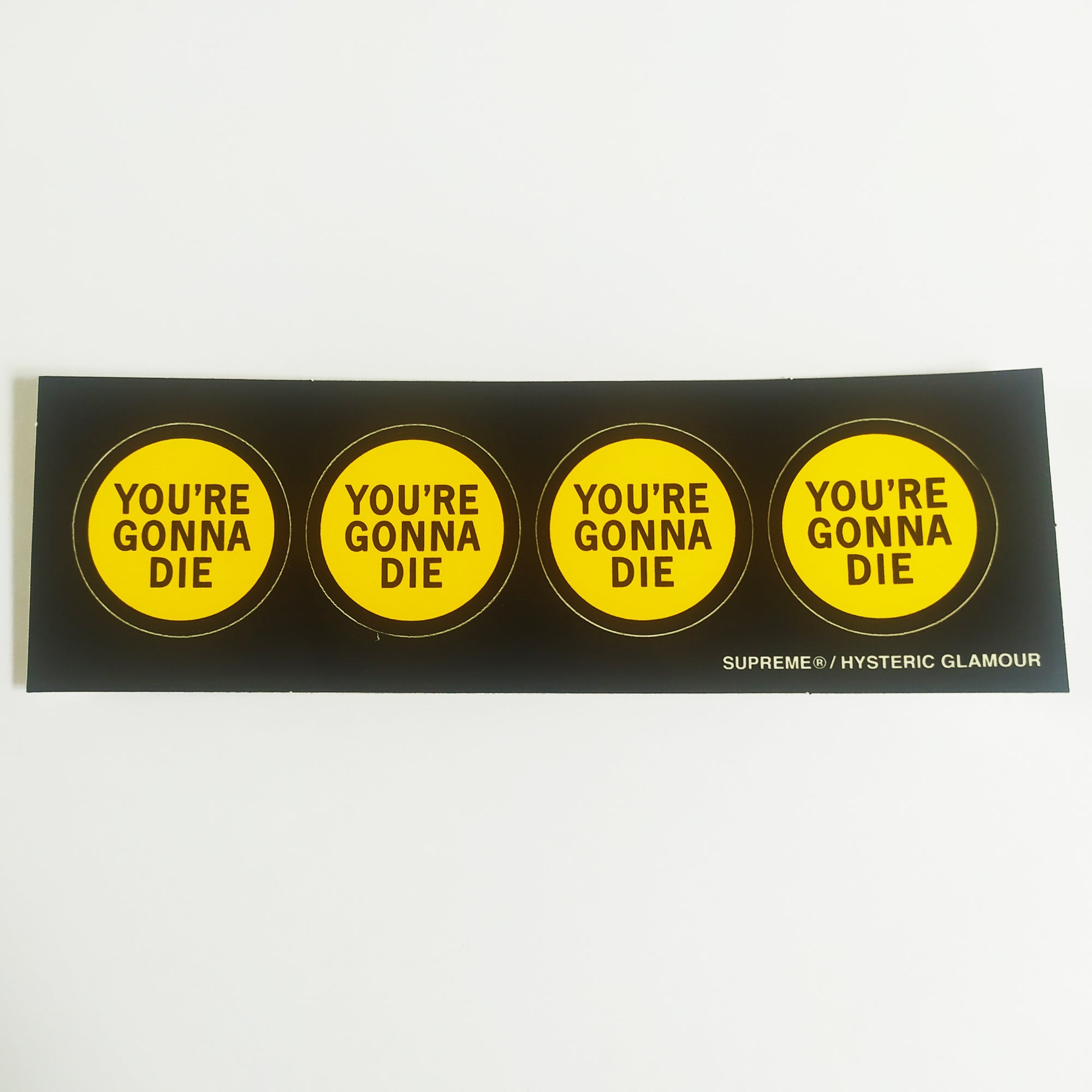 Supreme / Hysteric Glamour Skate Sticker Sheet - You're Gonna Die