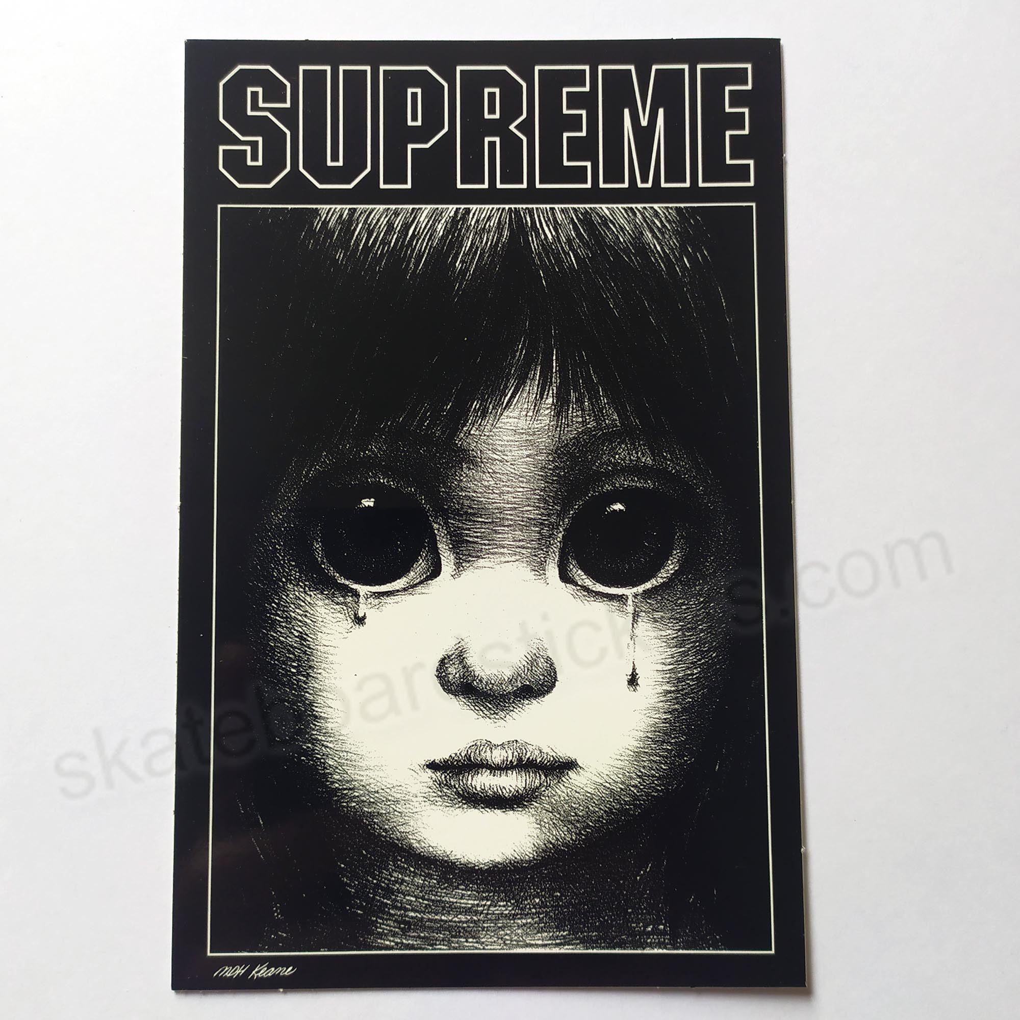 Supreme - Margaret Keane "Teardrop" Skateboard Sticker - SkateboardStickers.com