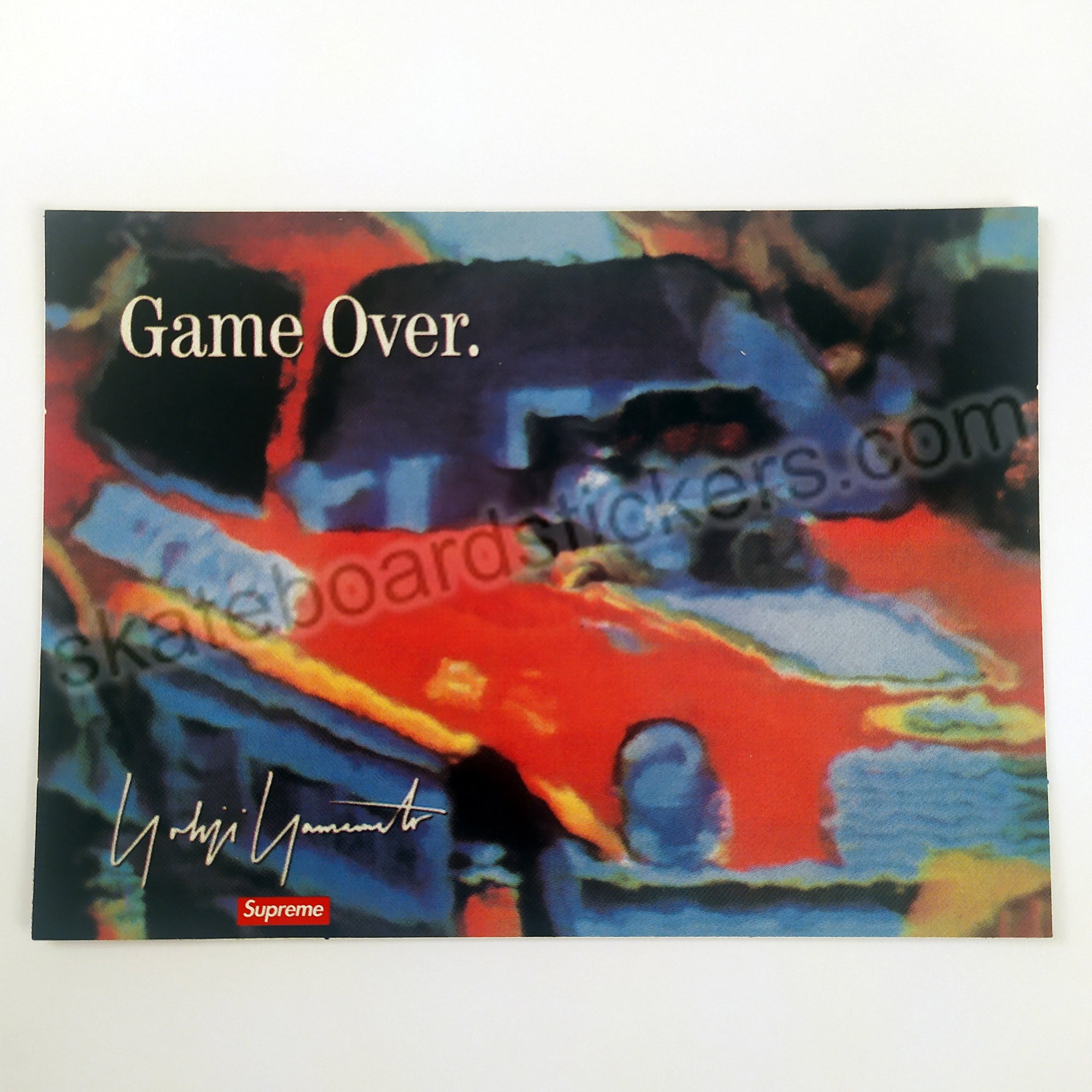 Supreme Yohji Yamamoto "Game Over" Skate Sticker - SkateboardStickers.com