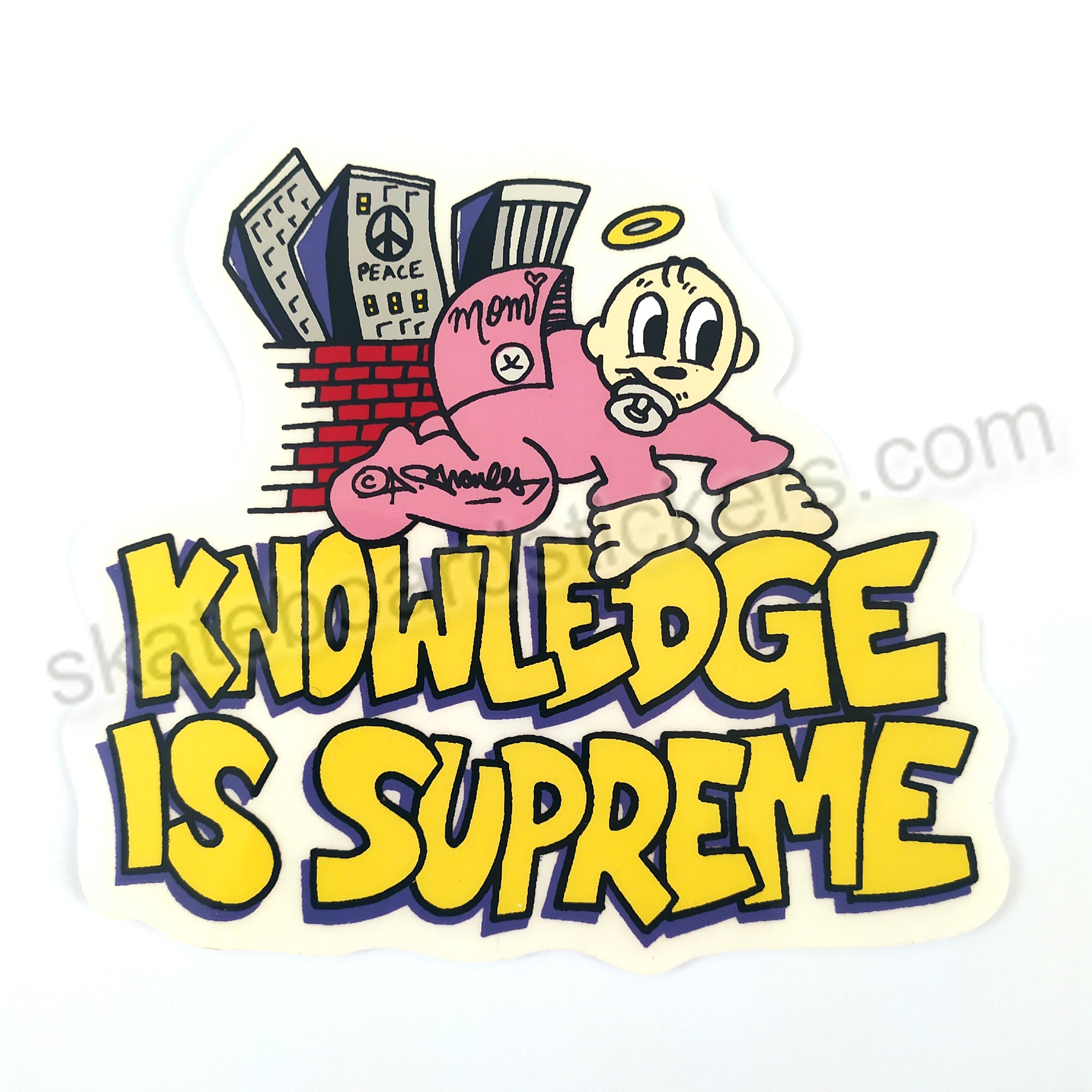 Supreme Clothing "Knowledge Is Supreme" Sticker - SkateboardStickers.com