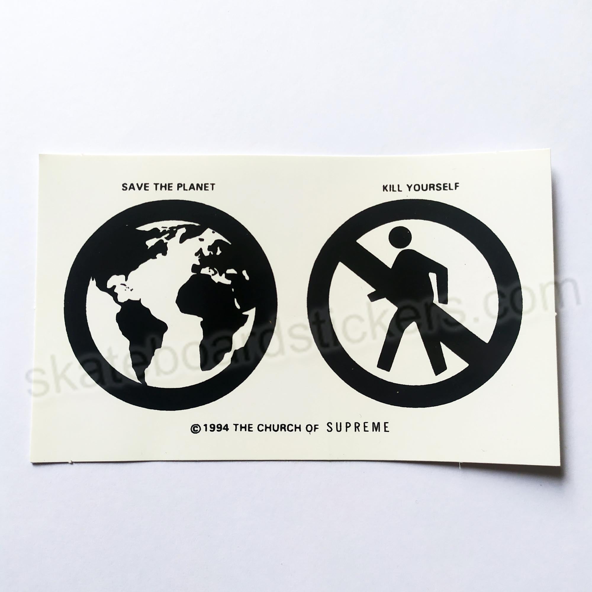 Supreme "Save The Planet" Skate Sticker - SkateboardStickers.com