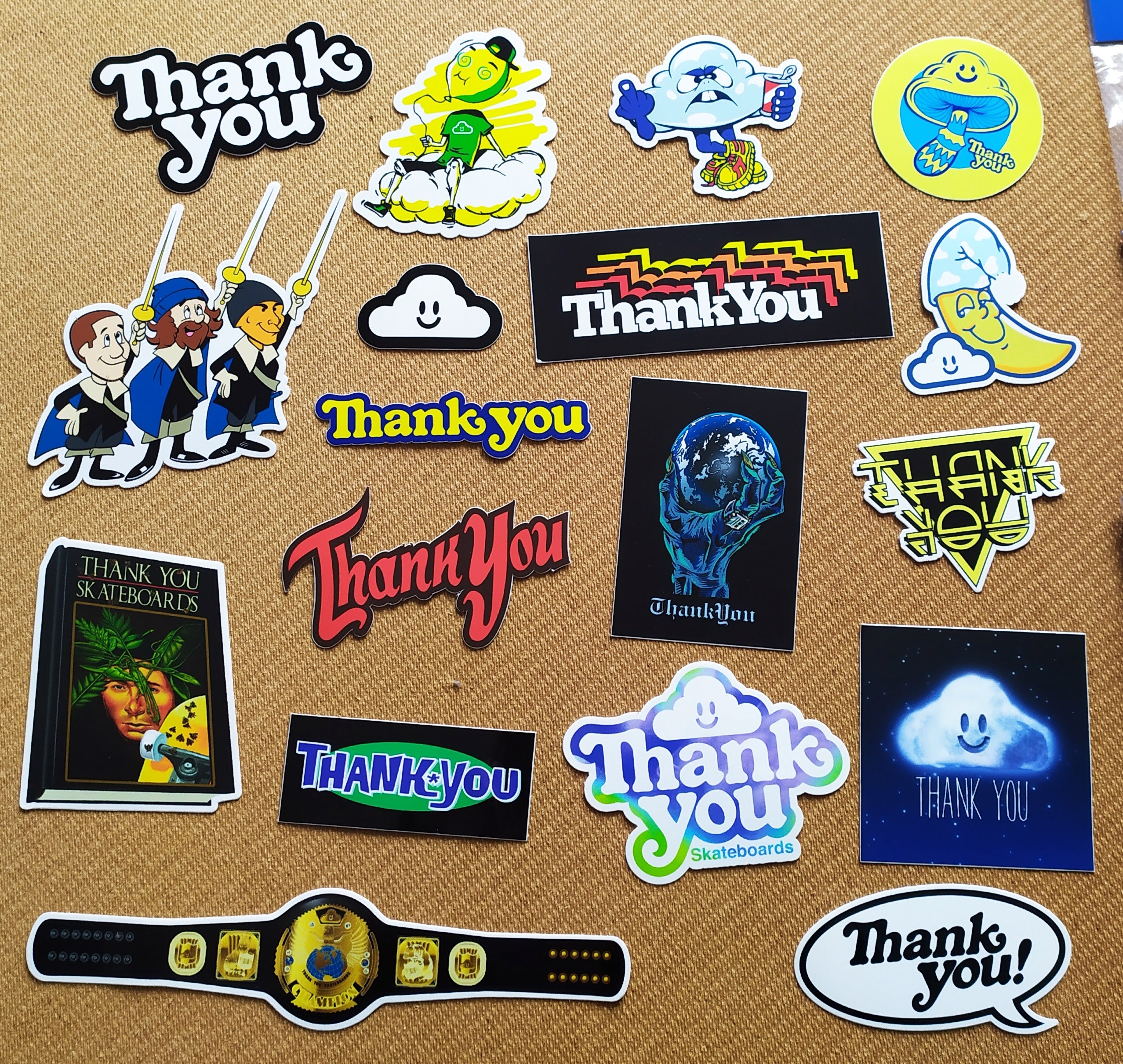Thank You Skateboards Sticker Pack - 18 Skate Stickers - SkateboardStickers.com