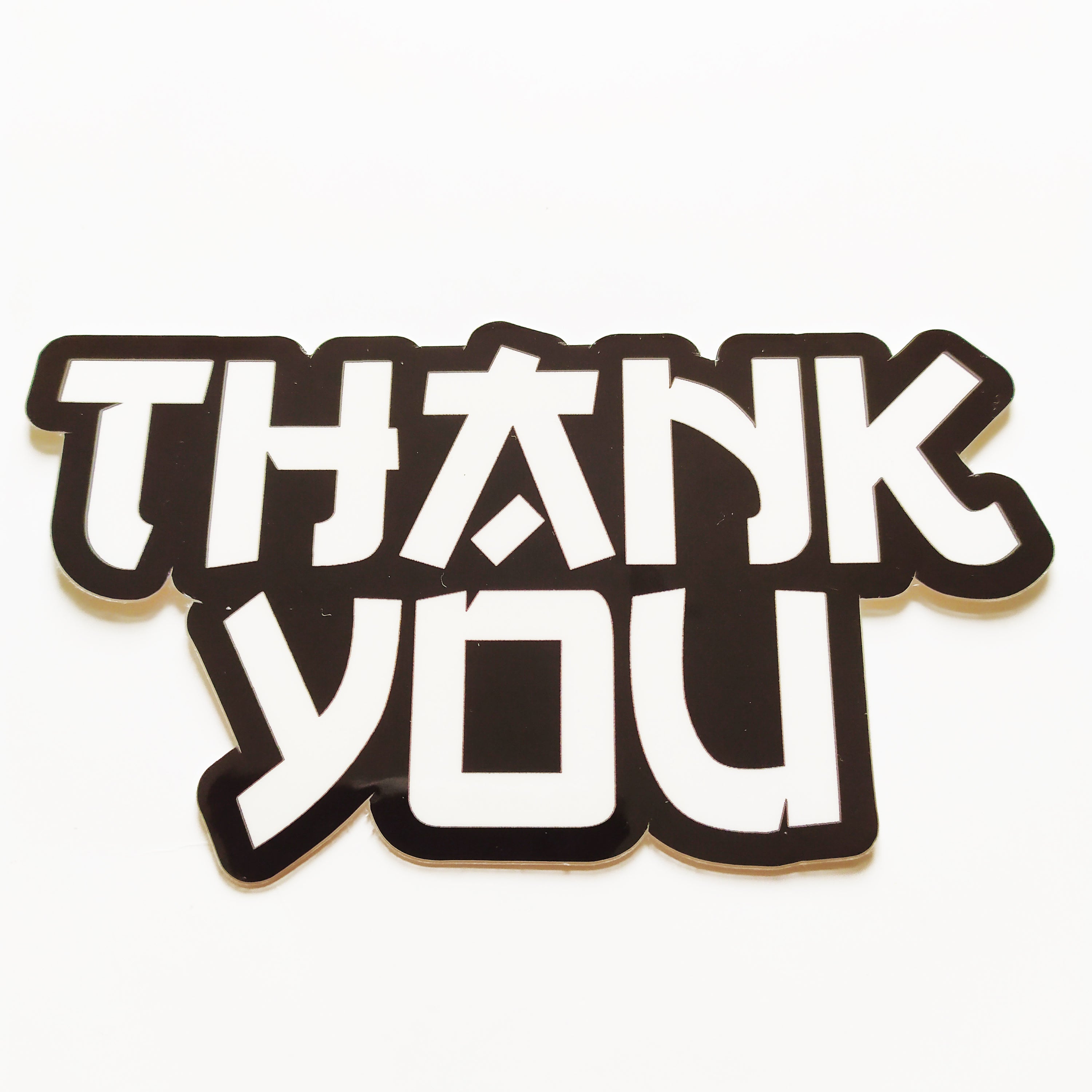 Thank You Skateboard Sticker - Good Luck - 10cm across approx - SkateboardStickers.com