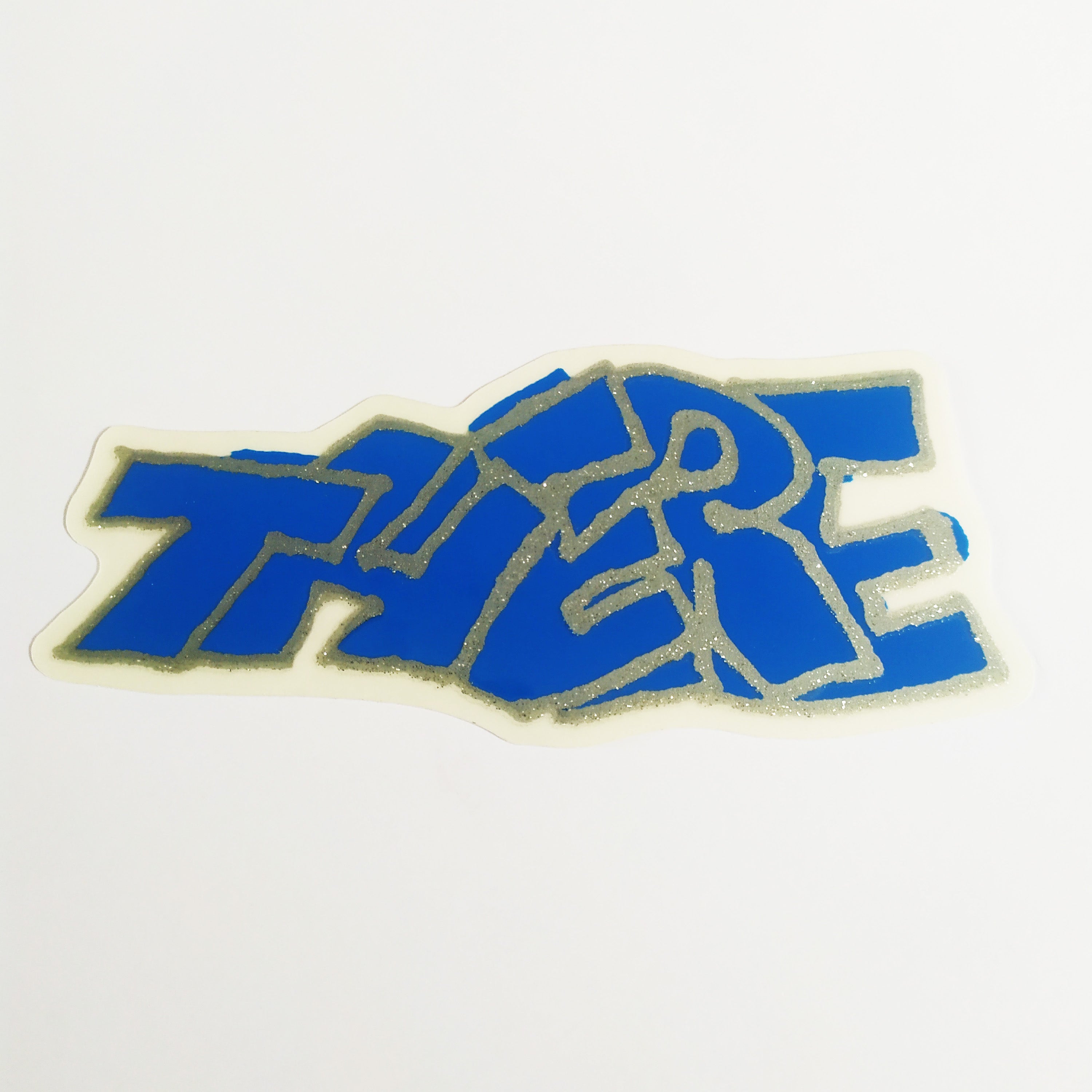 There Skateboards Sticker - "Block" Glitter Blue