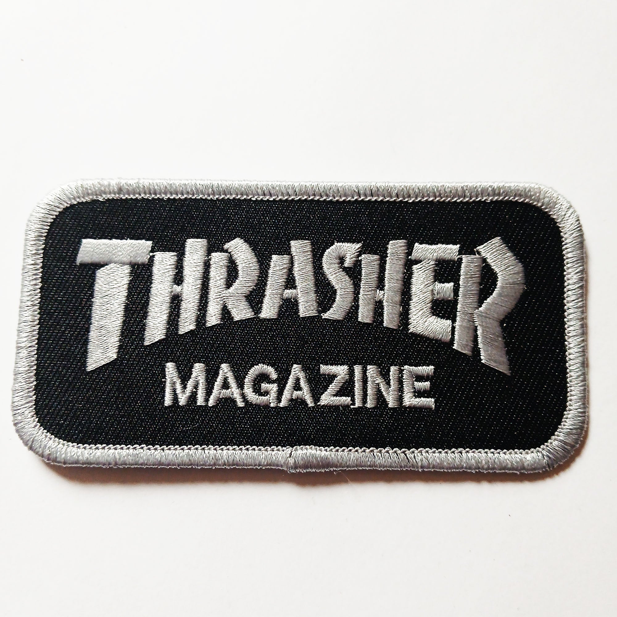 Thrasher Magazine Logo Patch - Black / Silver