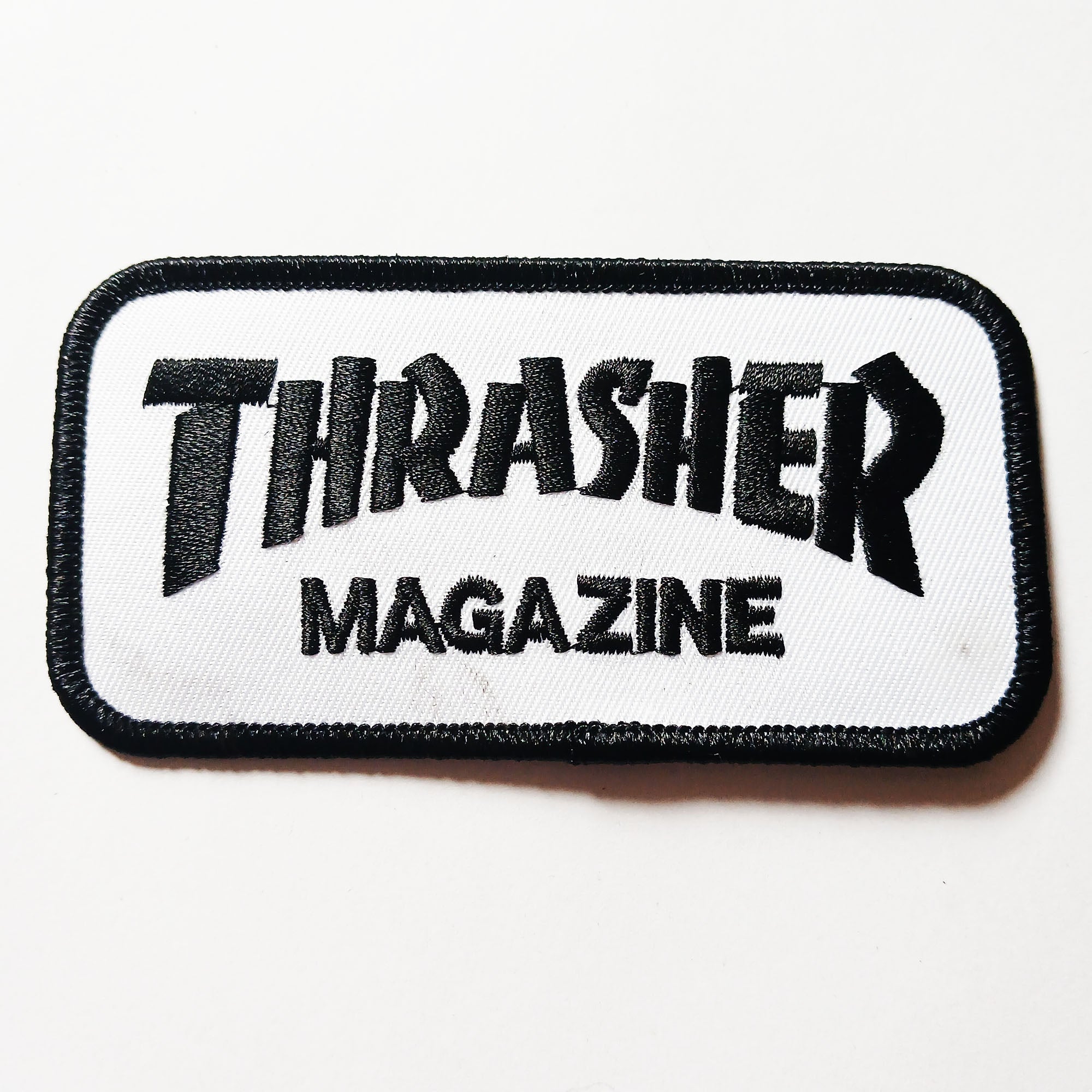 Thrasher Magazine Logo Patch - White / Black