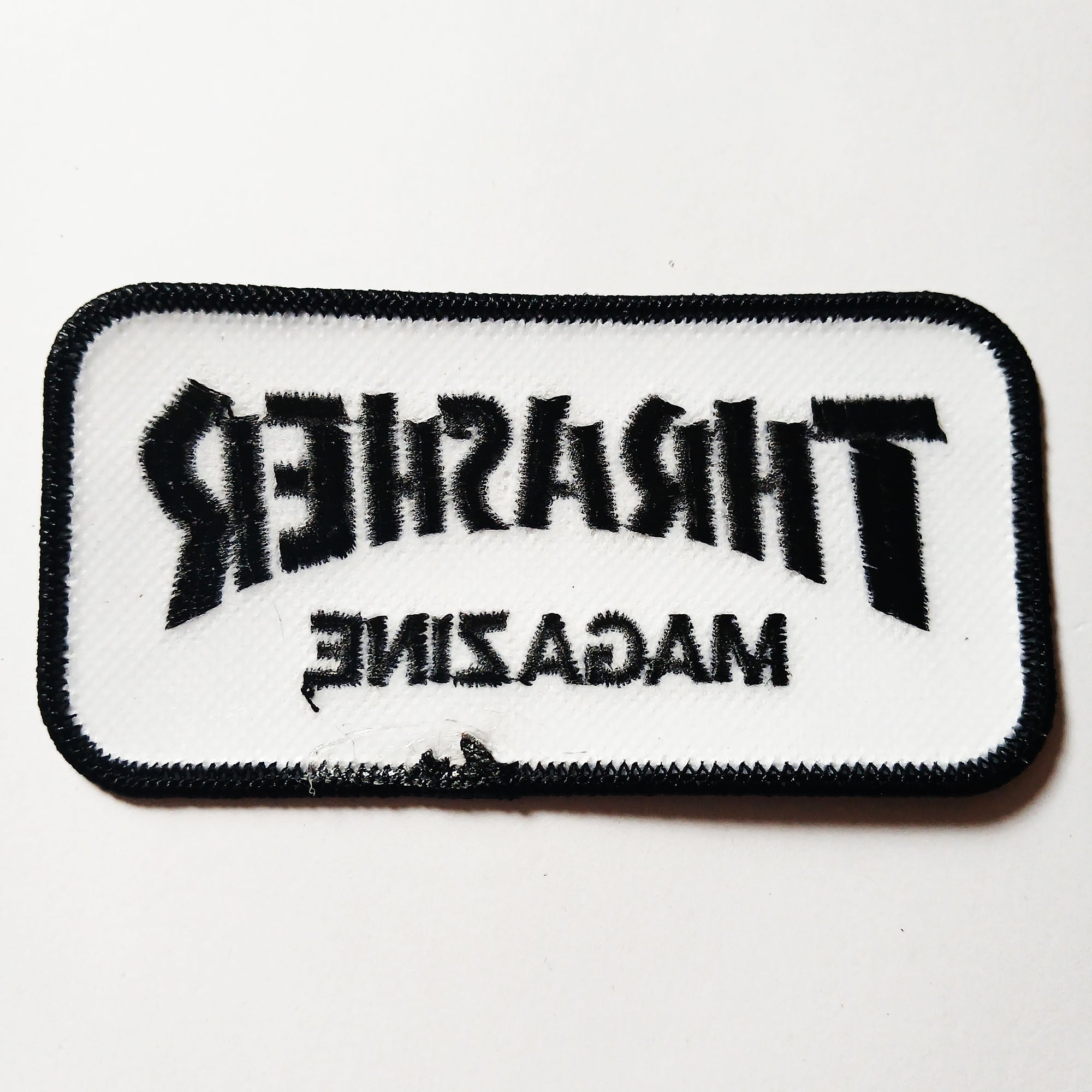 Thrasher Magazine Logo Patch - White / Black