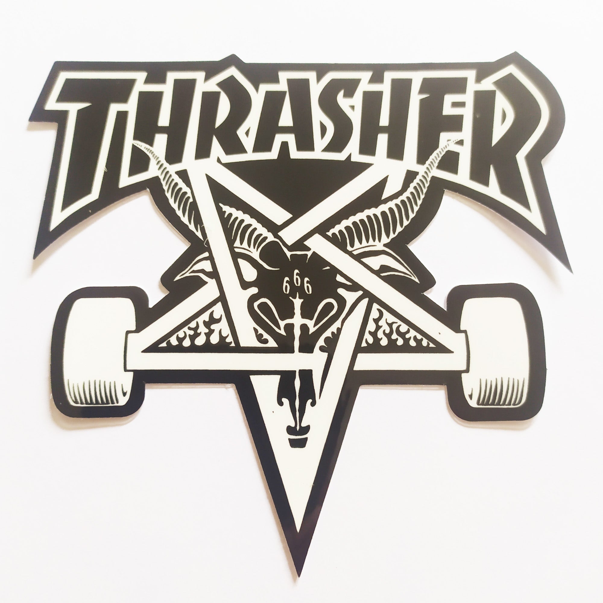 Thrasher Magazine Skateboard Sticker - Skategoat Black/White - SkateboardStickers.com