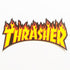 Thrasher Magazine Skateboard Sticker - Flame Logo Black/Yellow - SkateboardStickers.com