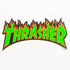 Thrasher Magazine Skateboard Sticker - Flame Logo Black/Green - SkateboardStickers.com