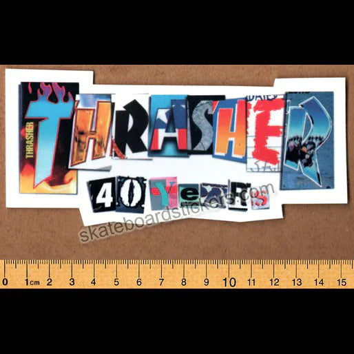 Thrasher Magazine 40 Year Anniversary Skateboard Sticker