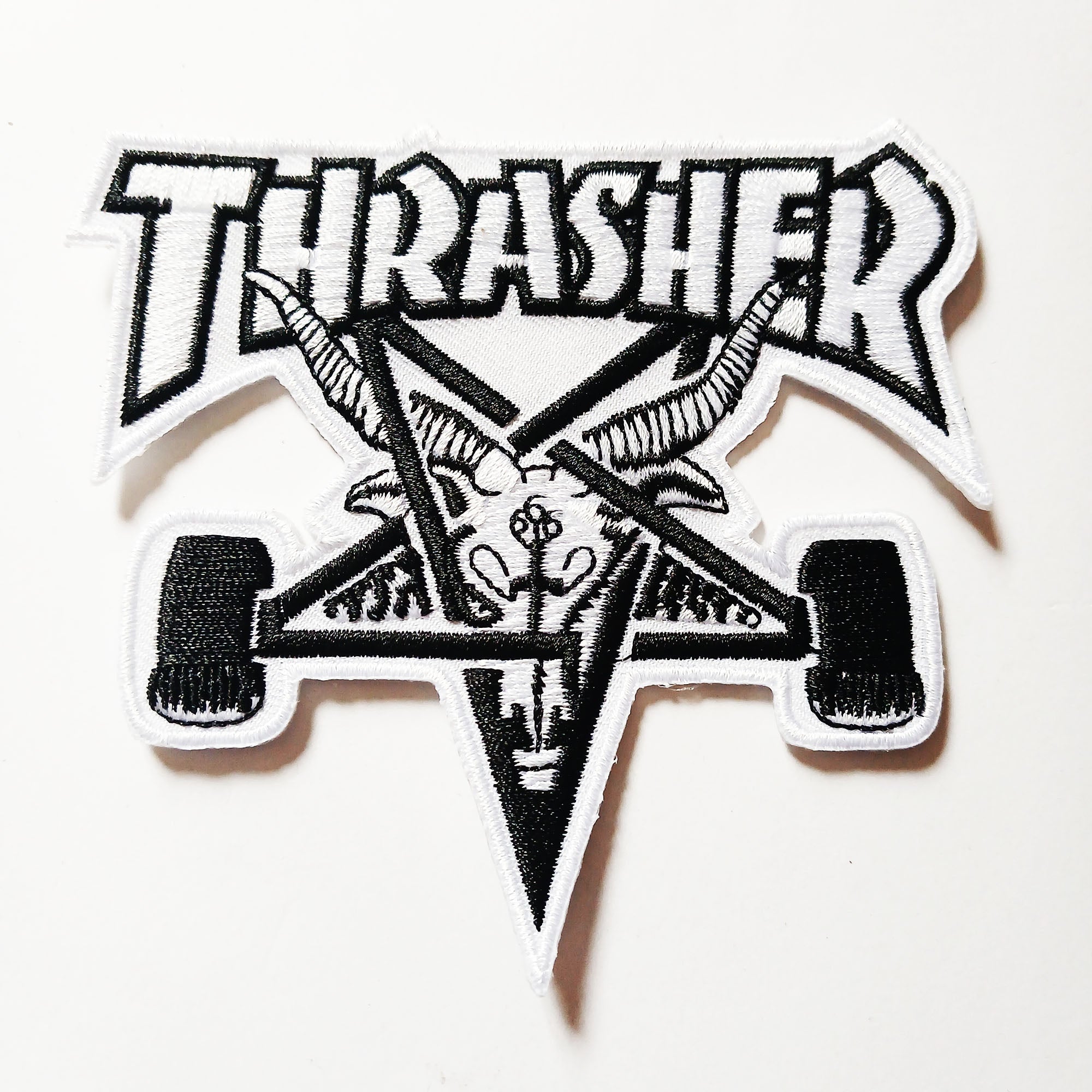 Thrasher Magazine Skategoat Patch - White / Black