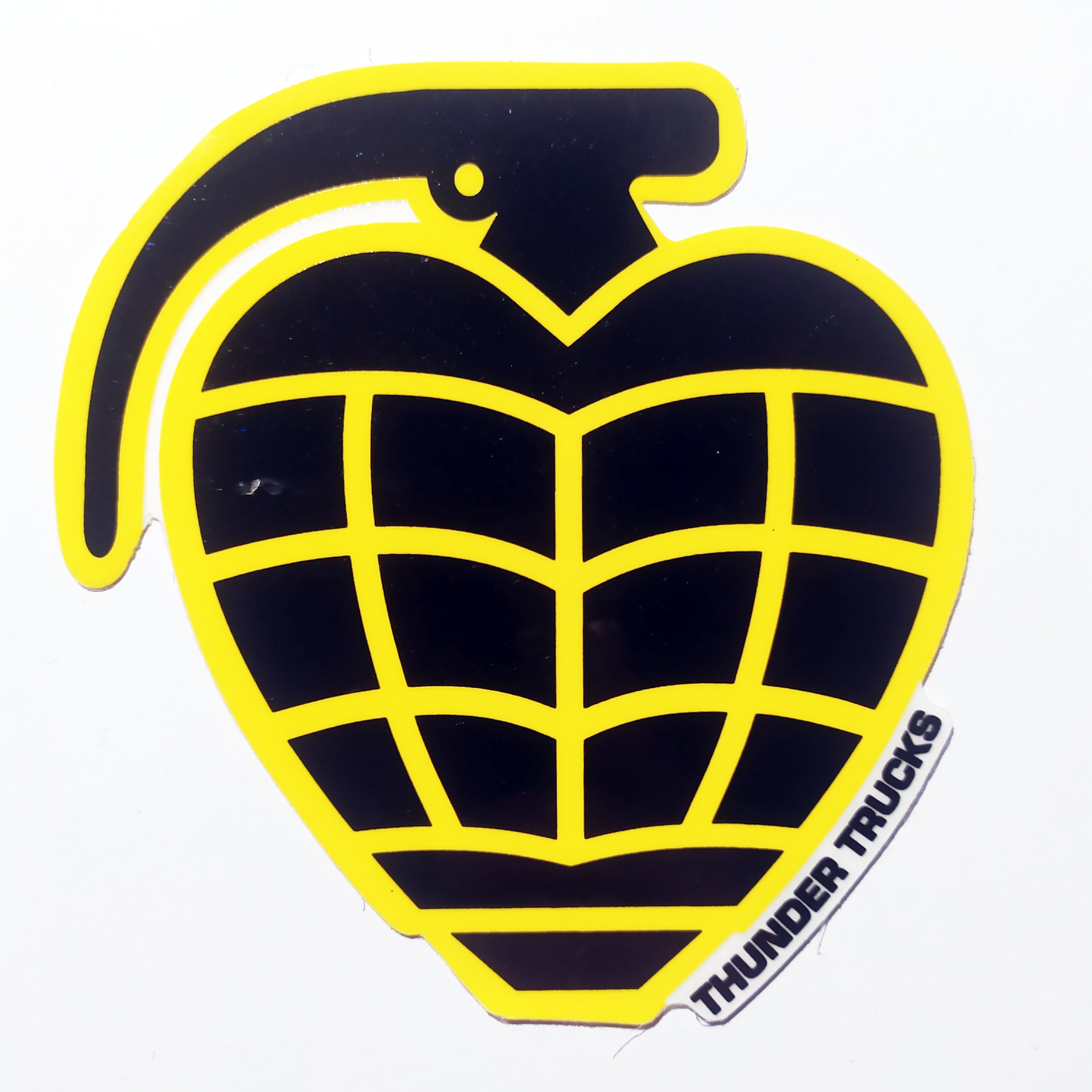 Thunder Trucks OG Grenade Skateboard Sticker - Yellow/Black - 6.5 cm