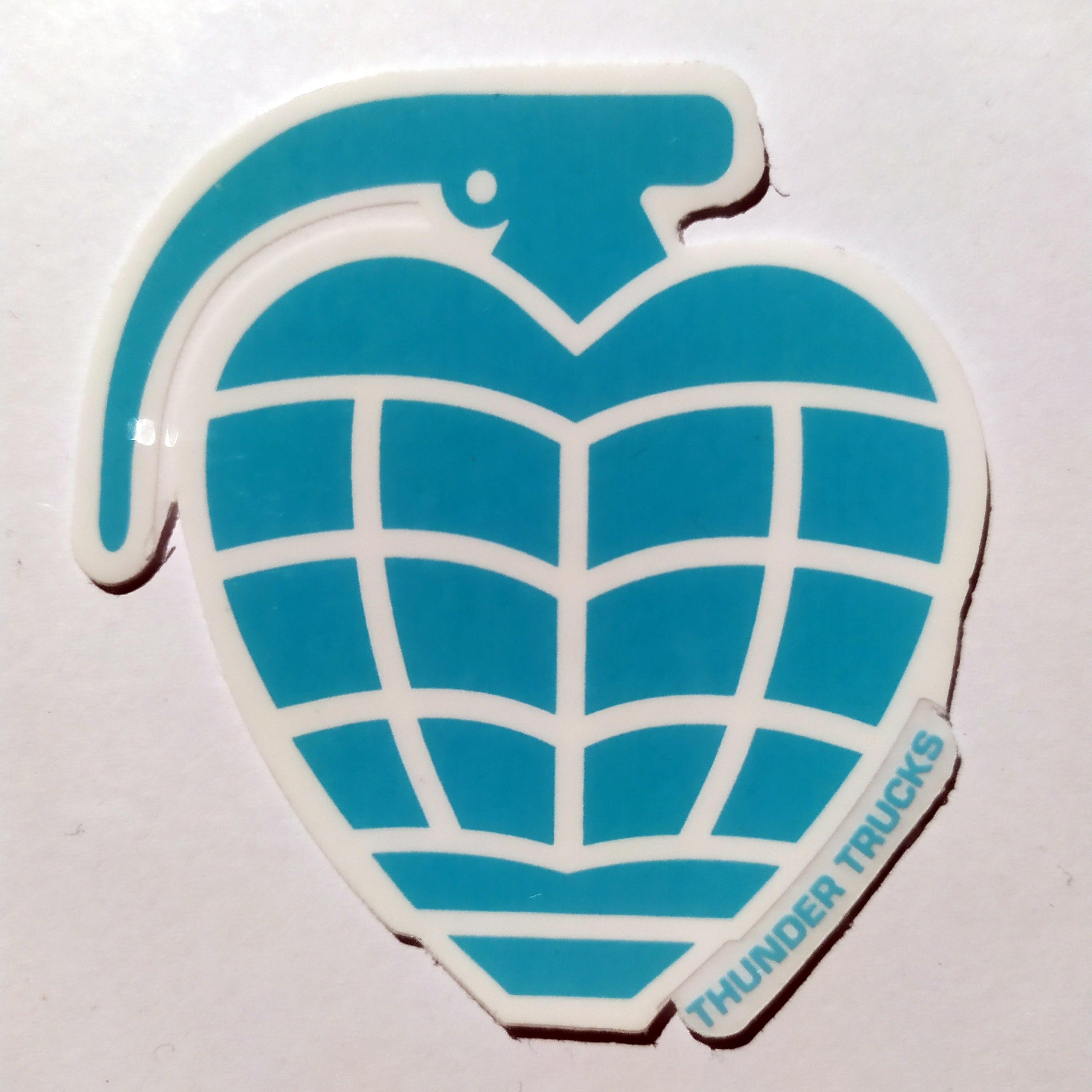 Thunder Trucks OG Grenade Skateboard Sticker - Aqua - 10.5 cm - SkateboardStickers.com