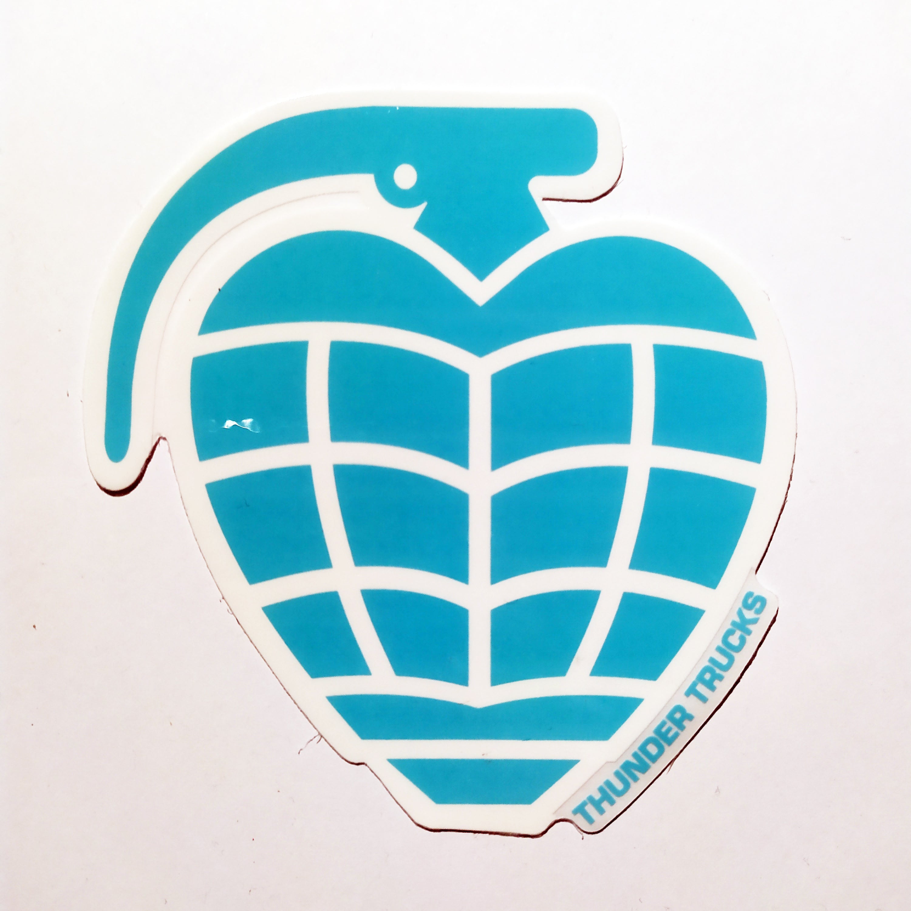 Thunder Trucks OG Grenade Skateboard Sticker - Aqua - 6.5 cm