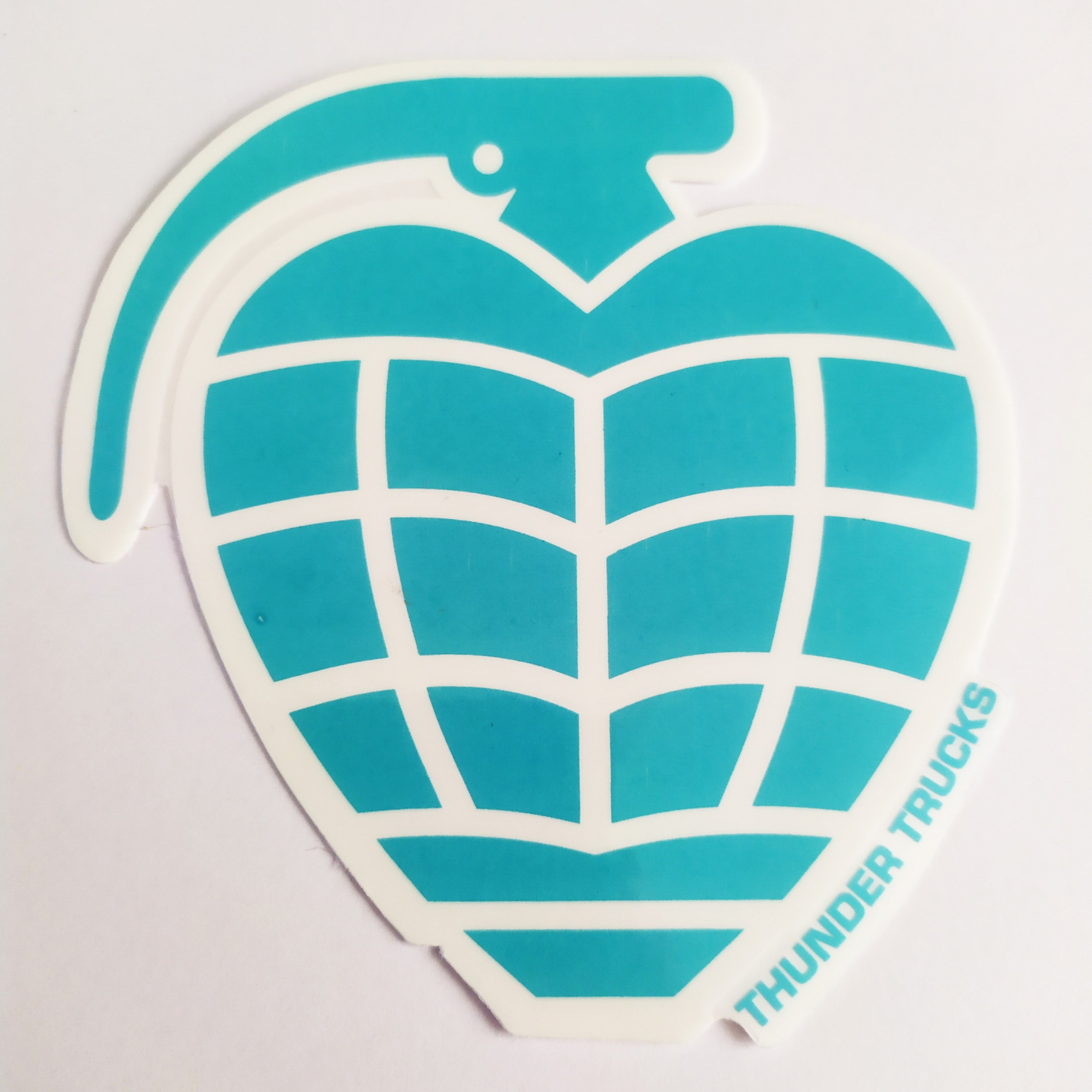 Thunder Trucks OG Grenade Skateboard Sticker - Aqua