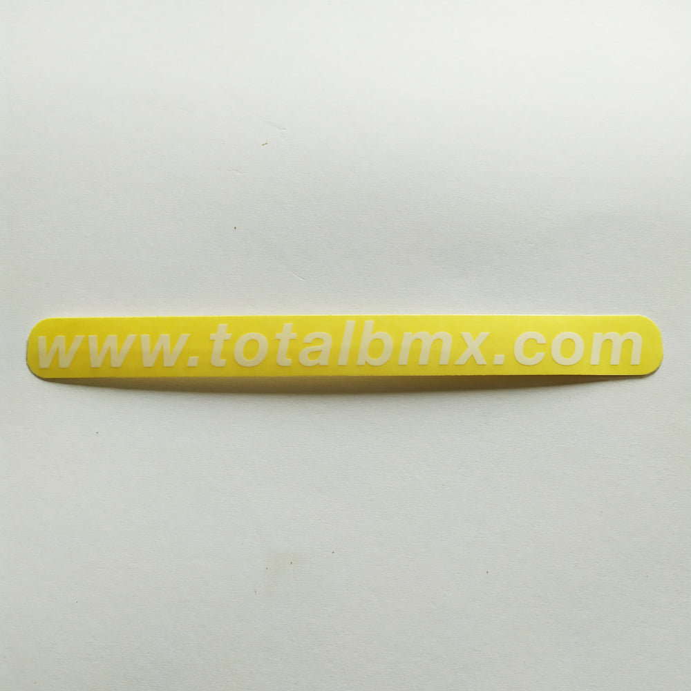 Total Bikes BMX Sticker - "www.totalbmx.com" white - SkateboardStickers.com