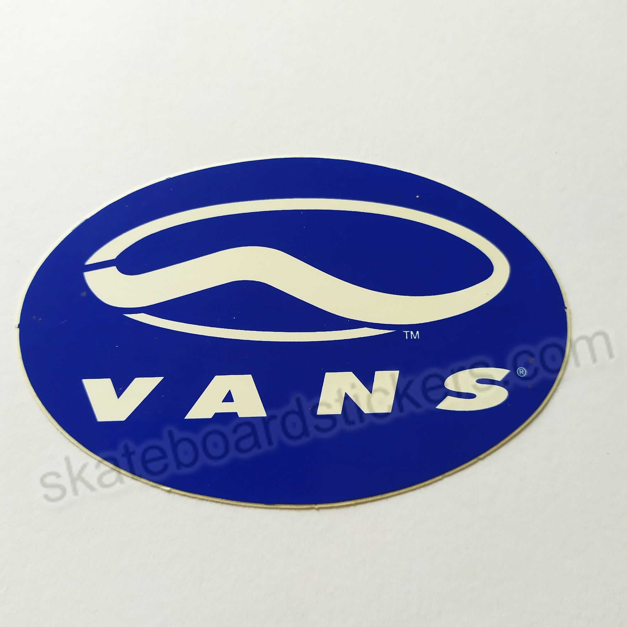 Vans Shoes Skateboard Sticker from the 90s! - Blue - SkateboardStickers.com