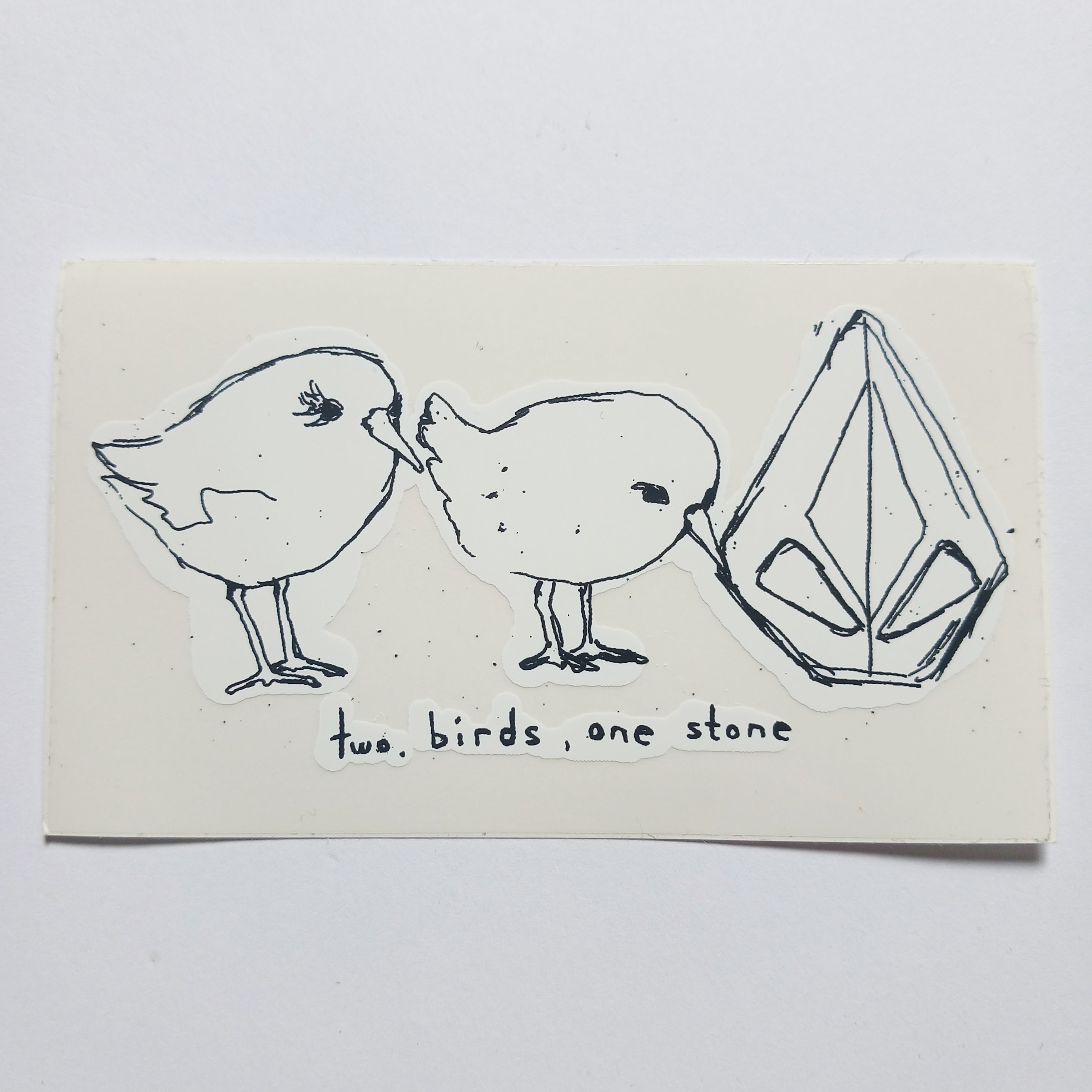 Volcom Stone Skateboard Sticker "Two Birds, One Stone" - SkateboardStickers.com