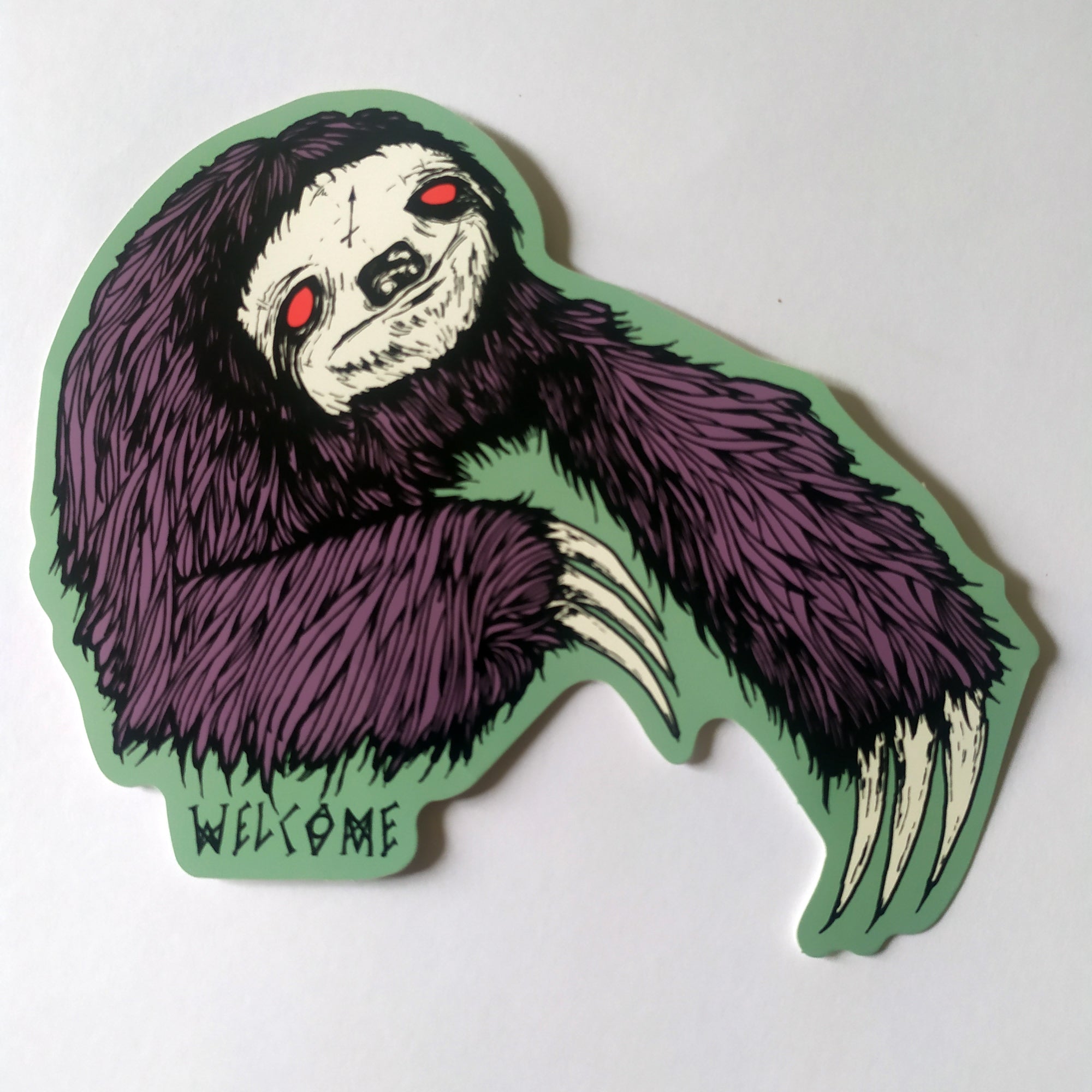 Welcome Skateboards Sloth Sticker - SkateboardStickers.com