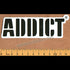 Addict Skateboard Sticker Brown Logo - SkateboardStickers.com