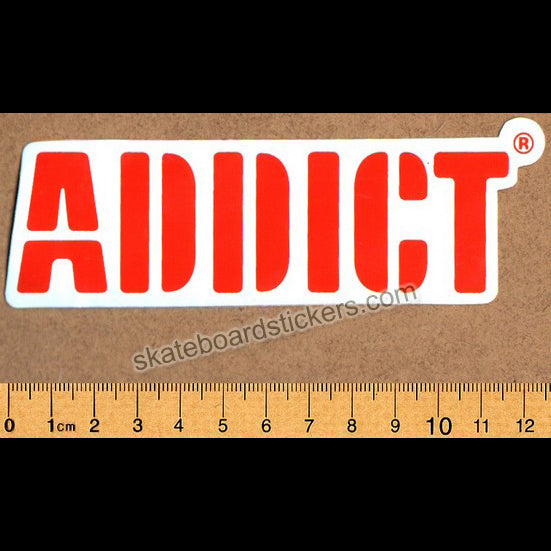 Addict Skateboard Sticker Orange Logo - SkateboardStickers.com