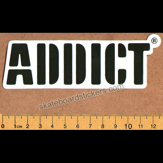 Addict Skateboard Sticker Brown Logo - SkateboardStickers.com