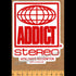 Addict Skateboard Sticker - Stereo Red - SkateboardStickers.com