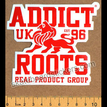 Addict Skateboard Sticker - Roots Red - SkateboardStickers.com