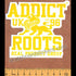 Addict Skateboard Sticker - Roots Yellow - SkateboardStickers.com