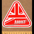 Addict Skateboard Sticker - Flag Red - SkateboardStickers.com