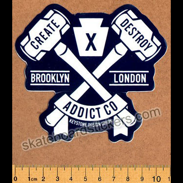 Addict Skateboard Sticker - Create X Destroy - SkateboardStickers.com