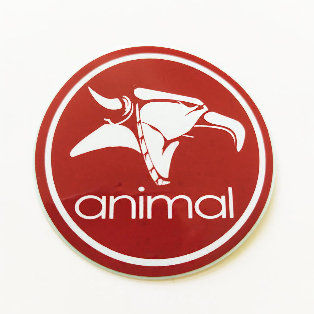 Animal Bikes BMX Sticker / Decal - 5 cm across approx - Maroon - SkateboardStickers.com